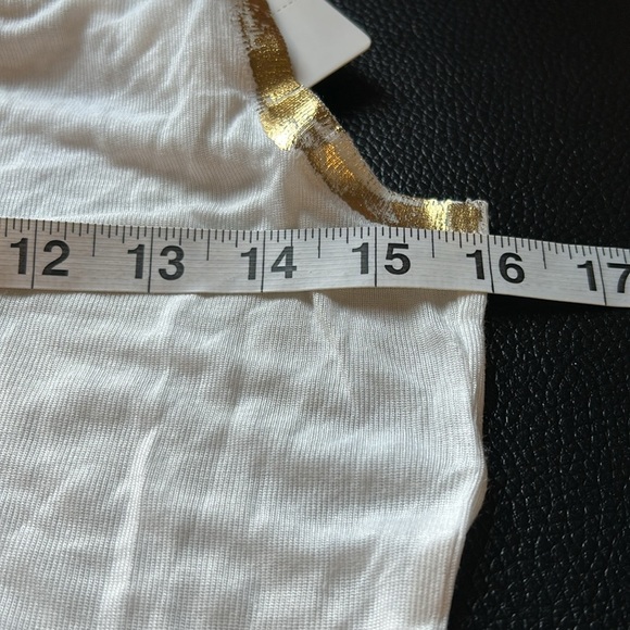 Zadig and Voltaire Shirt Tam Gold Tank Top Hand Painted Modal White Sz S NEW - Picture 12 of 14